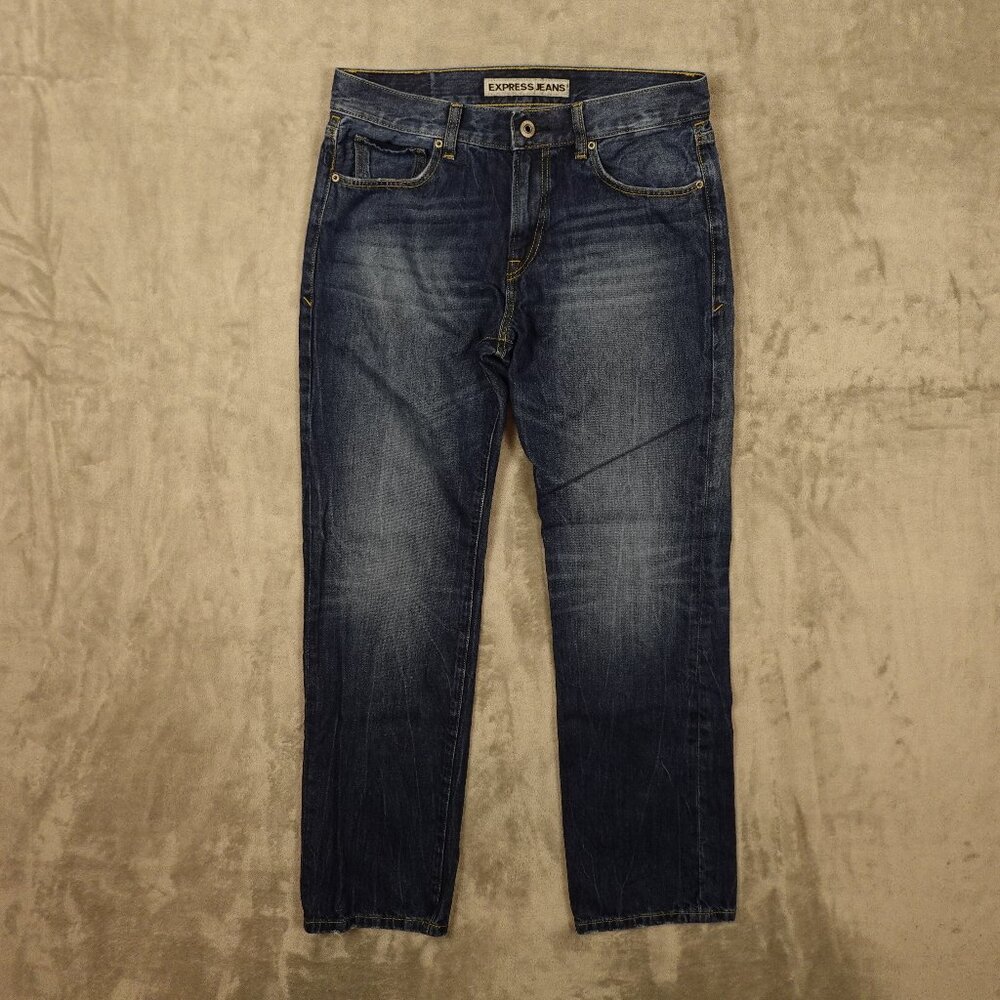 Express Jeans Kingston straight‎ leg men's 32x32 blue denim classic fit